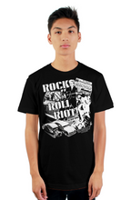 Load image into Gallery viewer, Rock N Roll Riot! Black tultex mens t shirt