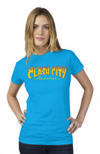 Load image into Gallery viewer, Clash City Apparel Flaming logo tultex womens t shirt