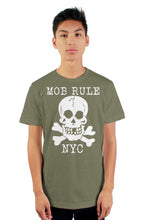 Load image into Gallery viewer, MOB RULE NYC WHITE SKULL tultex mens t shirt