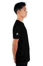 Load image into Gallery viewer, Sun God Surf’s Up black tultex mens t shirt