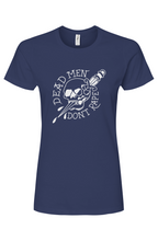 Load image into Gallery viewer, Dead Men DMDR White Skull Tattoo Women's Premium Cotton T-Shirt