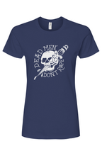 Load image into Gallery viewer, Dead Men DMDR Solid White Skull Women's Premium Cotton T-Shirt