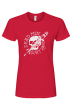 Load image into Gallery viewer, Dead Men DMDR Solid White Skull Women's Premium Cotton T-Shirt