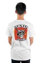 Load image into Gallery viewer, Space Punks Biker white tultex mens t shirt