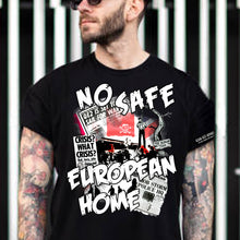 Load image into Gallery viewer, No Safe European Home Riot Signature Series black mens t shirt