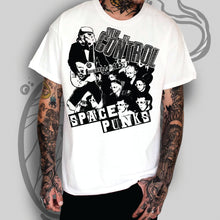 Load image into Gallery viewer, Space Punks Out Of Control white mens t shirt