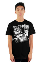 Load image into Gallery viewer, Rock N Roll Riot! Black tultex mens t shirt
