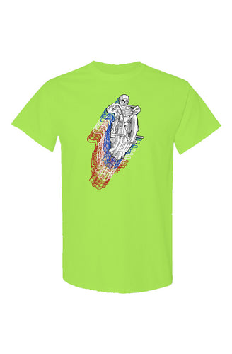 Riding High Daredevil Skull USA Neon T Shirts
