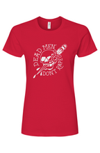 Load image into Gallery viewer, Dead Men DMDR White Skull Tattoo Women's Premium Cotton T-Shirt
