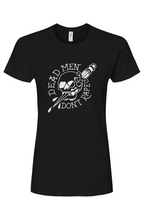 Load image into Gallery viewer, Dead Men DMDR White Skull Tattoo Women's Premium Cotton T-Shirt
