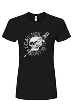 Load image into Gallery viewer, Dead Men DMDR Solid White Skull Women's Premium Cotton T-Shirt
