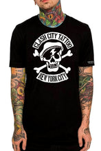 Load image into Gallery viewer, Clash City Tattoo Biker Skull Exclusive Design tultex mens t shirt
