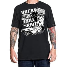 Load image into Gallery viewer, Rock N Roll Riot! Black tultex mens t shirt
