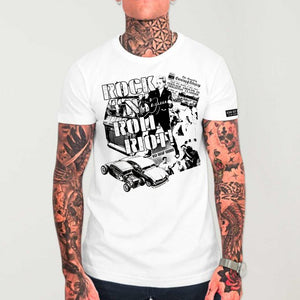 Rock N Roll Riot! Black tultex mens t shirt