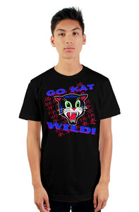 Go Cat Wild Japanese Rockabilly Mens shirt Black