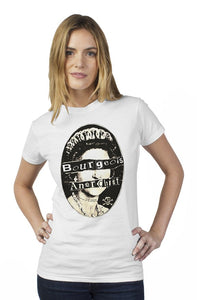 Bourgeois Anarchist White womens t shirt