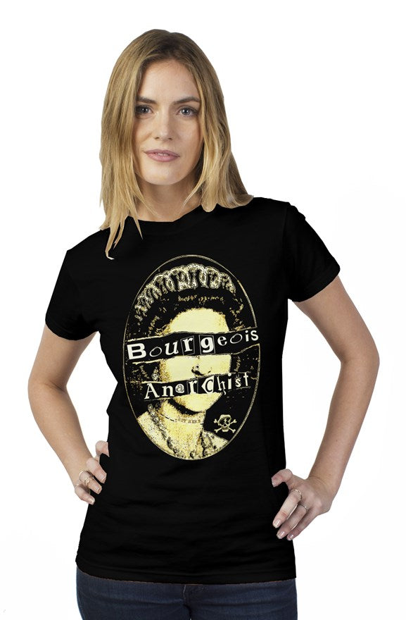 LIMITED EDITION Bourgeois Anarchist Black Signature Black womens t shirt