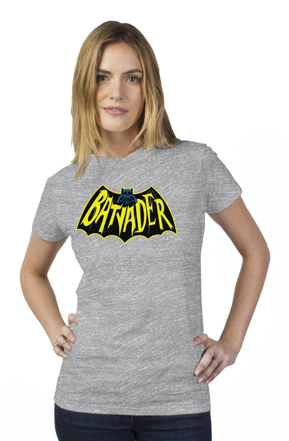 BatVader Grey womens t shirt