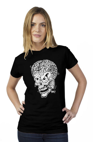 Weirdoh Alien Fink Extraña Black womens t shirt