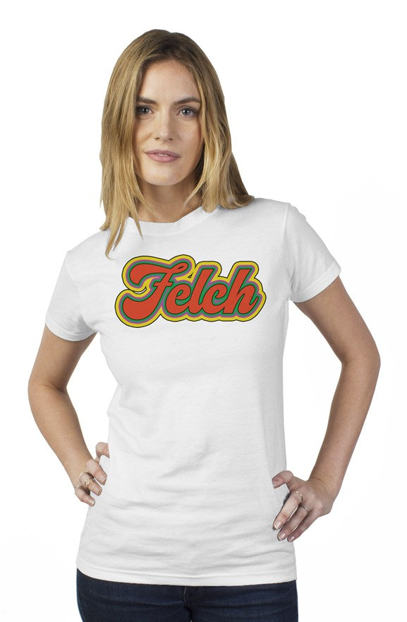 Felch white womens t shirt