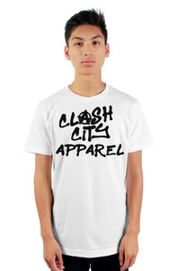 Clash City Apparel graffiti white mens t shirt