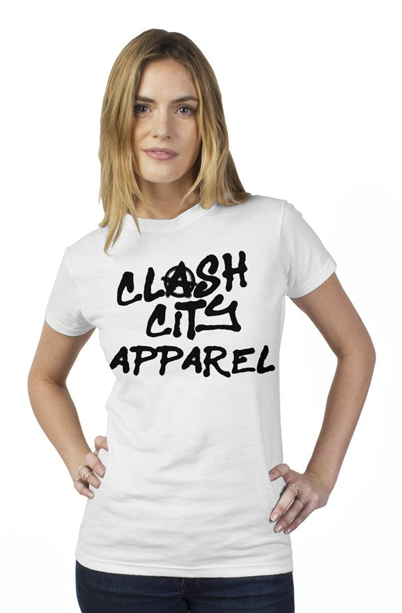 Clash City Apparel Graffiti white womens t shirt