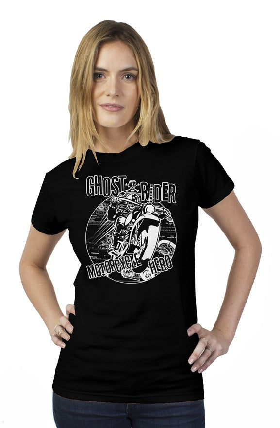 Ghost Rider Motorcycle Hero womens t shirt