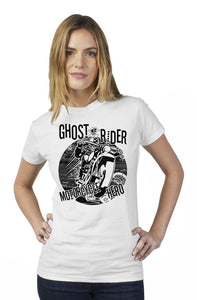 Ghost Rider Motorcycle Hero womens t shirt