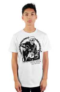 Wild Skull Motorcycle tultex mens t shirt