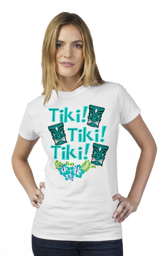 Tiki! Tiki! Tiki! Women's white tultex womens t shirt