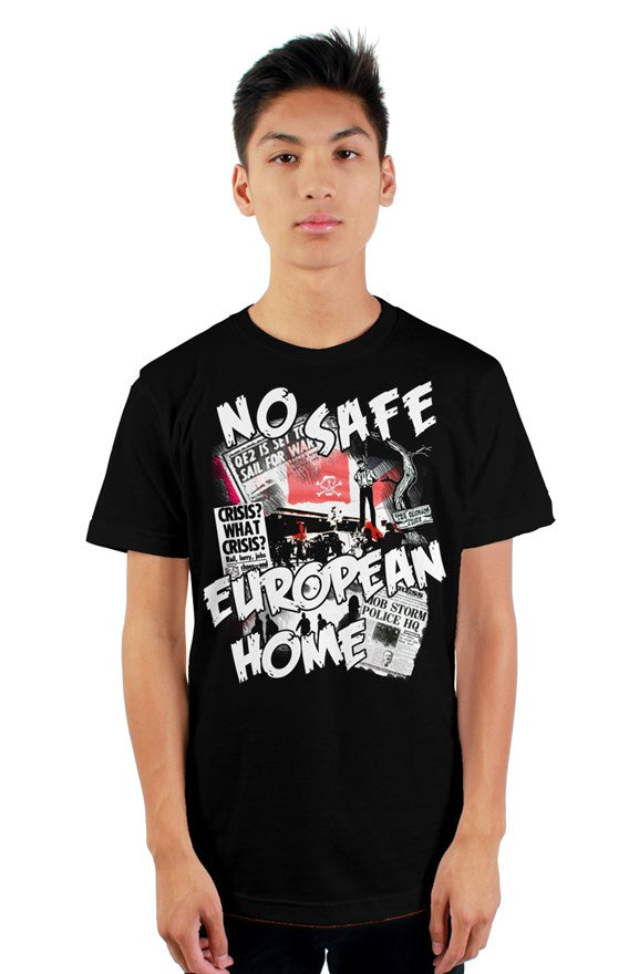 No Safe European Home Riot black mens t shirt