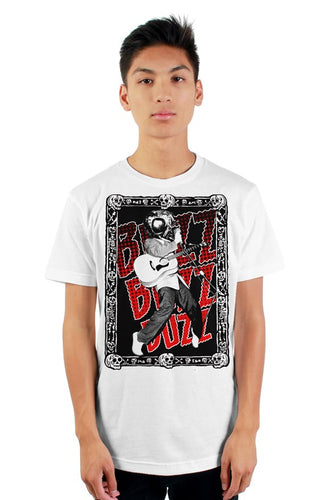  BUZZ BUZZ BUZZ Signature white mens t shirt