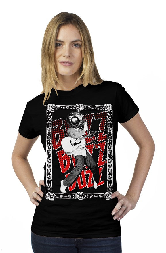 BUZZ BUZZ BUZZ Signature black womens t shirt