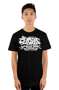 Clash City Tattoo Graffiti white on black tultex mens t shirt