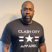 Load image into Gallery viewer, USAF Clash City Apparel  Logo BLACK men&#39;s shirt
