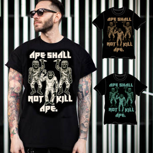 Ape Shall Not Kill ape Brown on Black mens t shirt