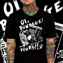 Load image into Gallery viewer, OI Bondage, Up yours! Signature Series Punk rock black mens t shirt
