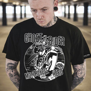 Ghost Rider Motorcycle Hero mens t shirt